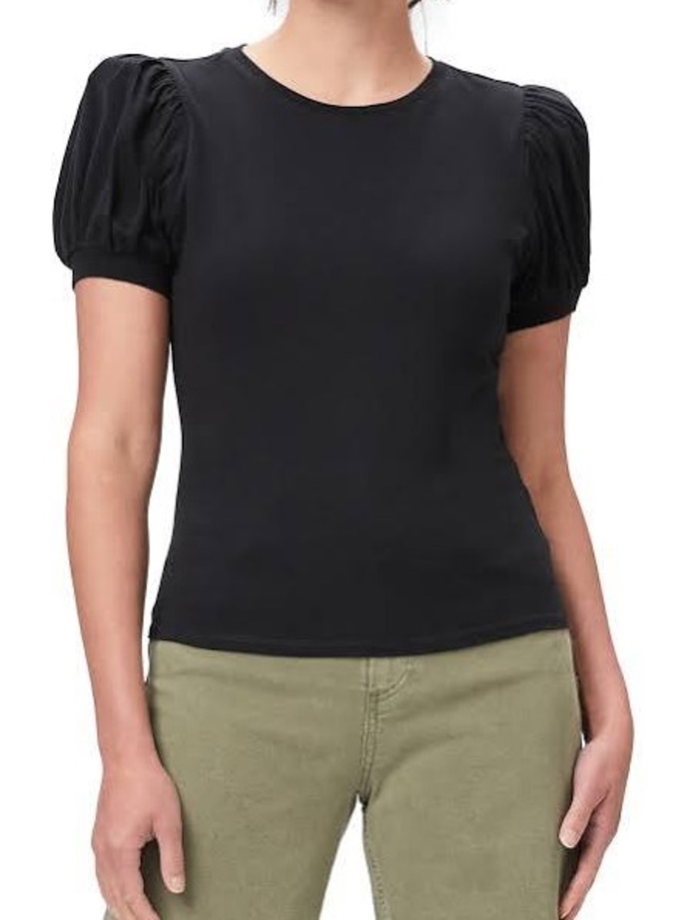 GAP Black Puff Sleeve Short-Sleeve Tee